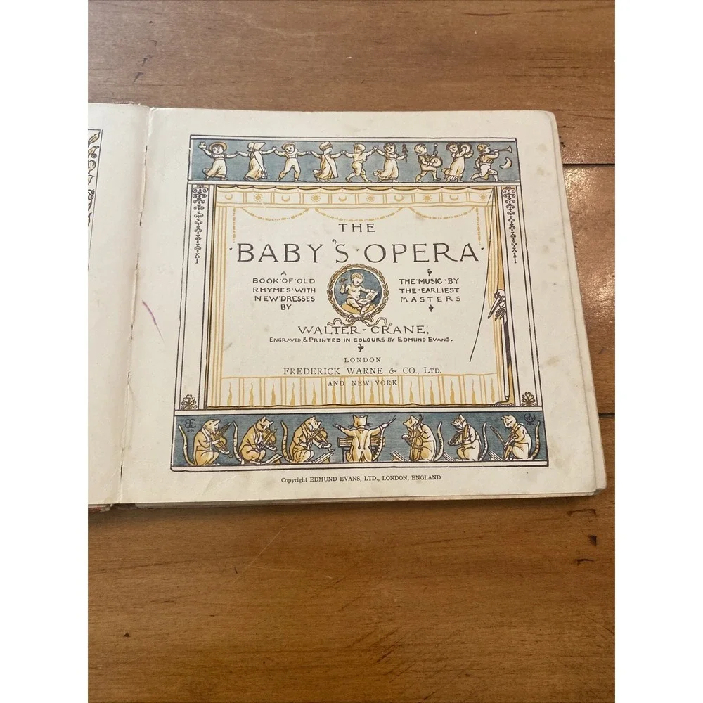 Antique 1880‎ 1st Ed. The Baby's Opera by Walter Crane Nursery Rhymes and Music